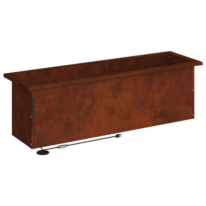 Plantenbak met led Roestkleurig 30 x 100 x 30 cm weervast staal