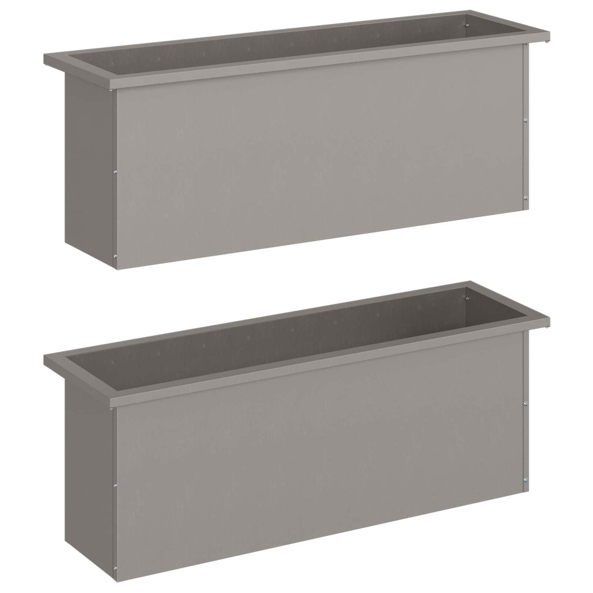 Plantenbak met led 2 st Roestkleurig 30 x 100 x 30 cm