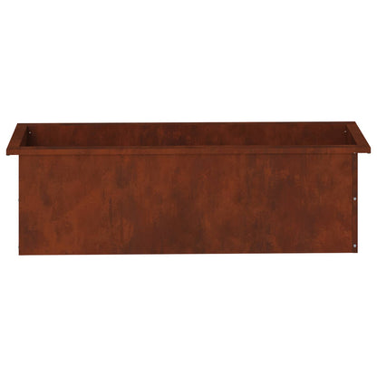 Plantenbak met led 2 st Roestkleurig 30 x 100 x 30 cm