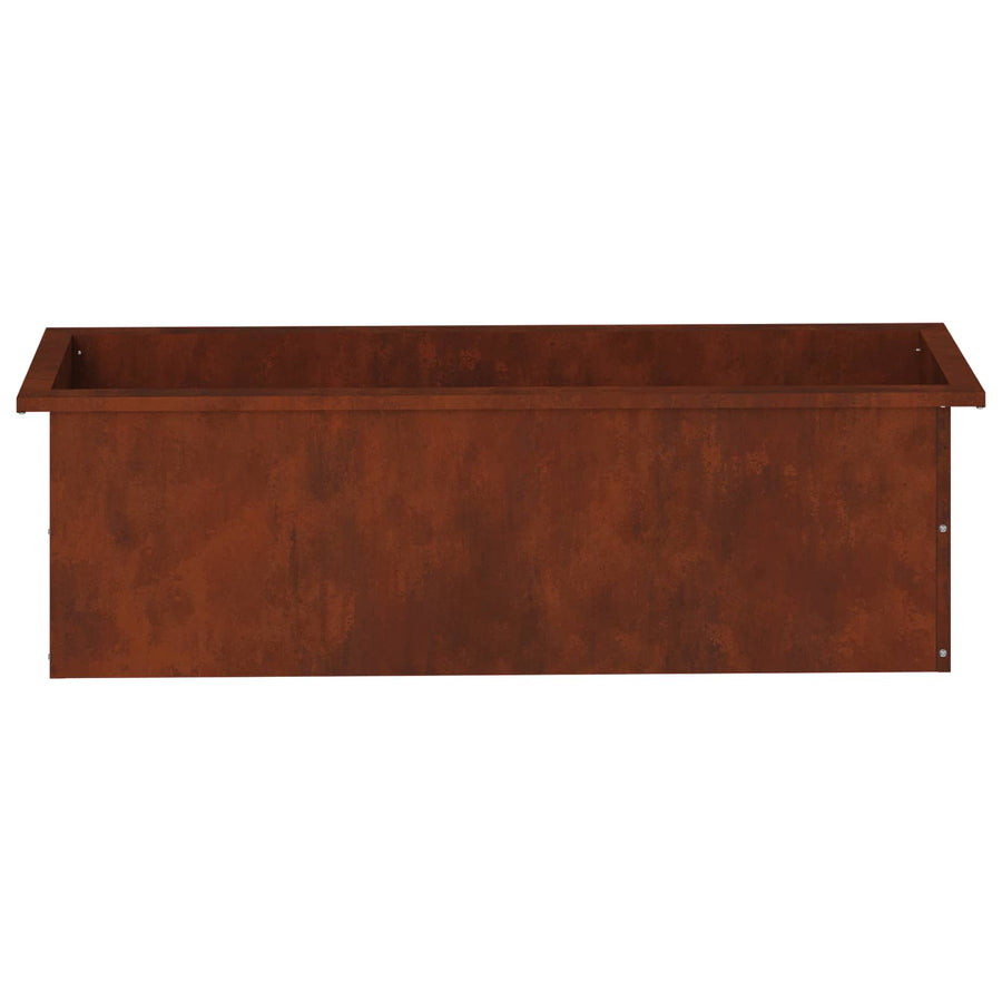 Plantenbak met led 2 st Roestkleurig 30 x 100 x 30 cm