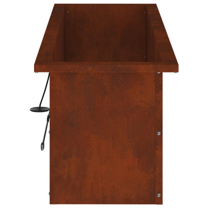 Plantenbak met led 2 st Roestkleurig 30 x 100 x 30 cm