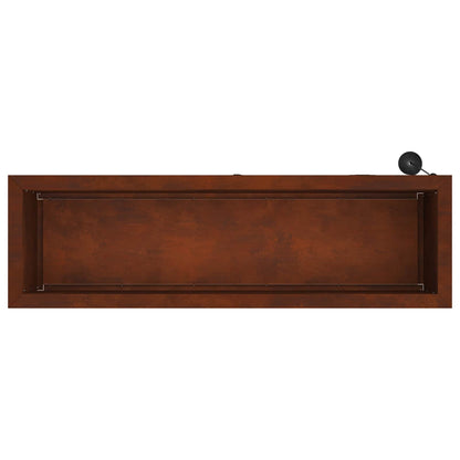 Plantenbak met led 2 st Roestkleurig 30 x 100 x 30 cm