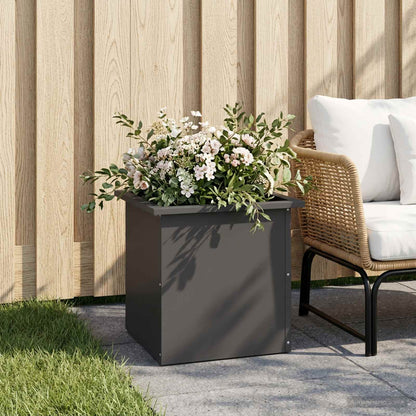 Plantenbak met led Zwart 40 x 40 x 40 cm Staal