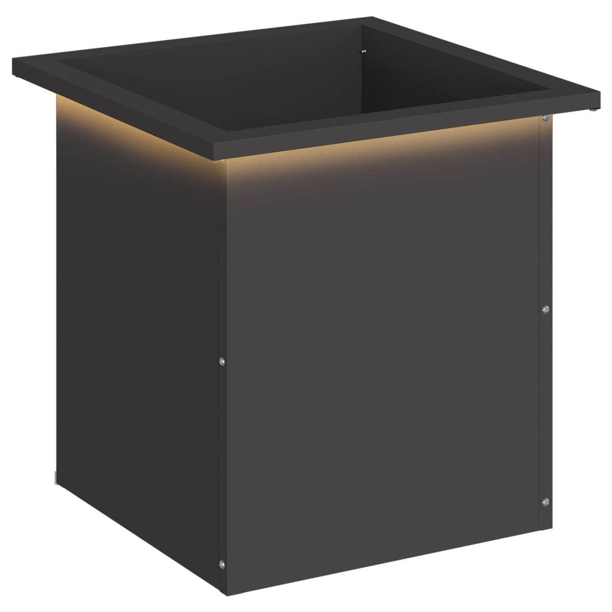 Plantenbak met led Zwart 40 x 40 x 40 cm Staal