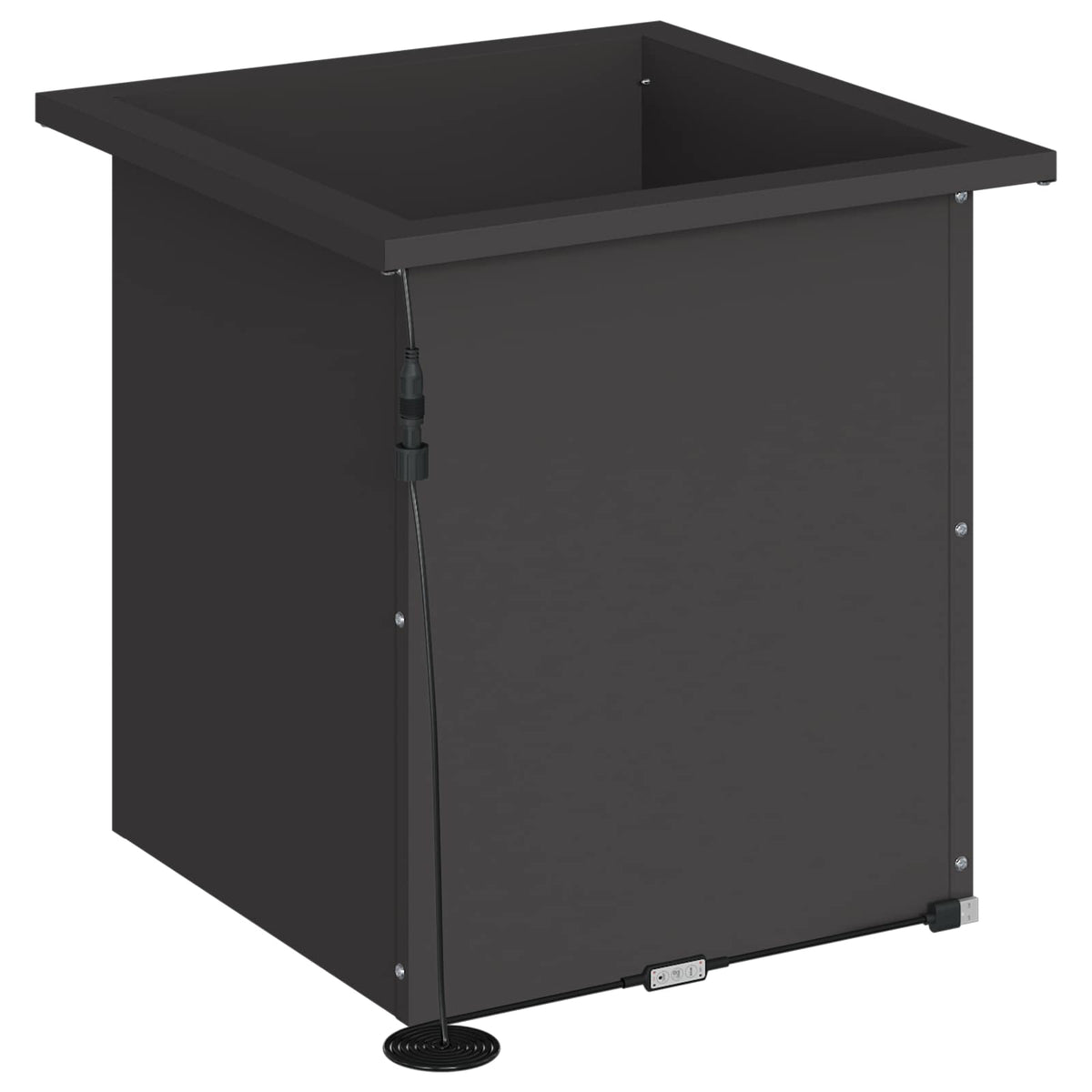 Plantenbak met led 2 st Zwart 40 x 40 x 40 cm Staal