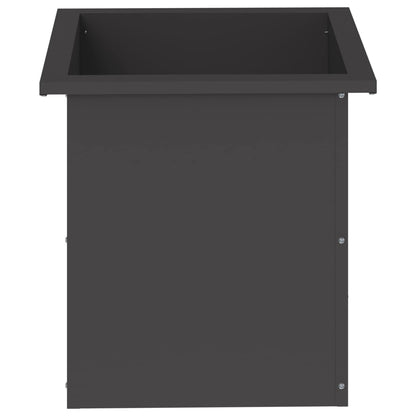 Plantenbak met led 2 st Zwart 40 x 40 x 40 cm Staal