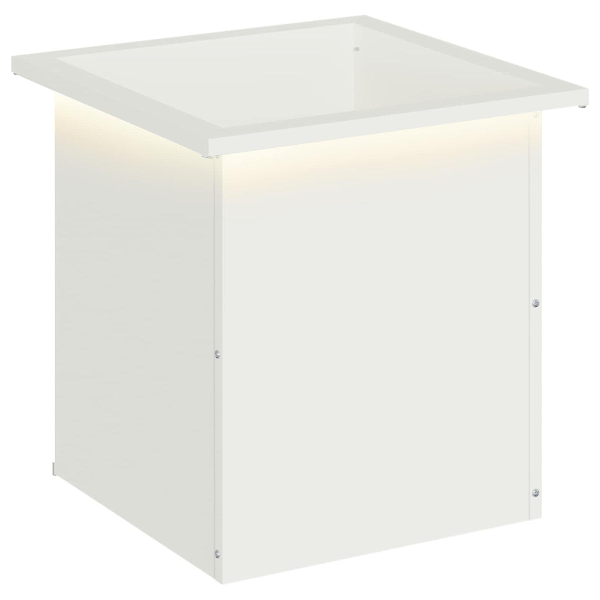 Plantenbak met led Wit 40 x 40 x 40 cm Staal
