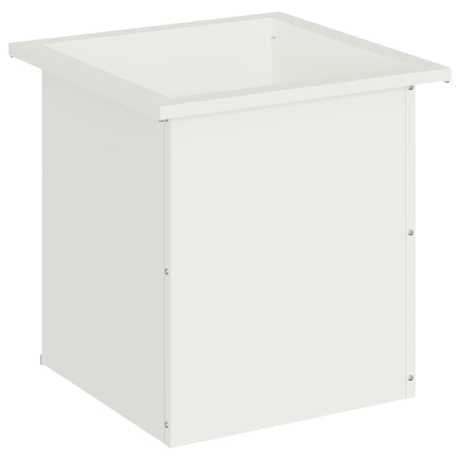 Plantenbak met led Wit 40 x 40 x 40 cm Staal