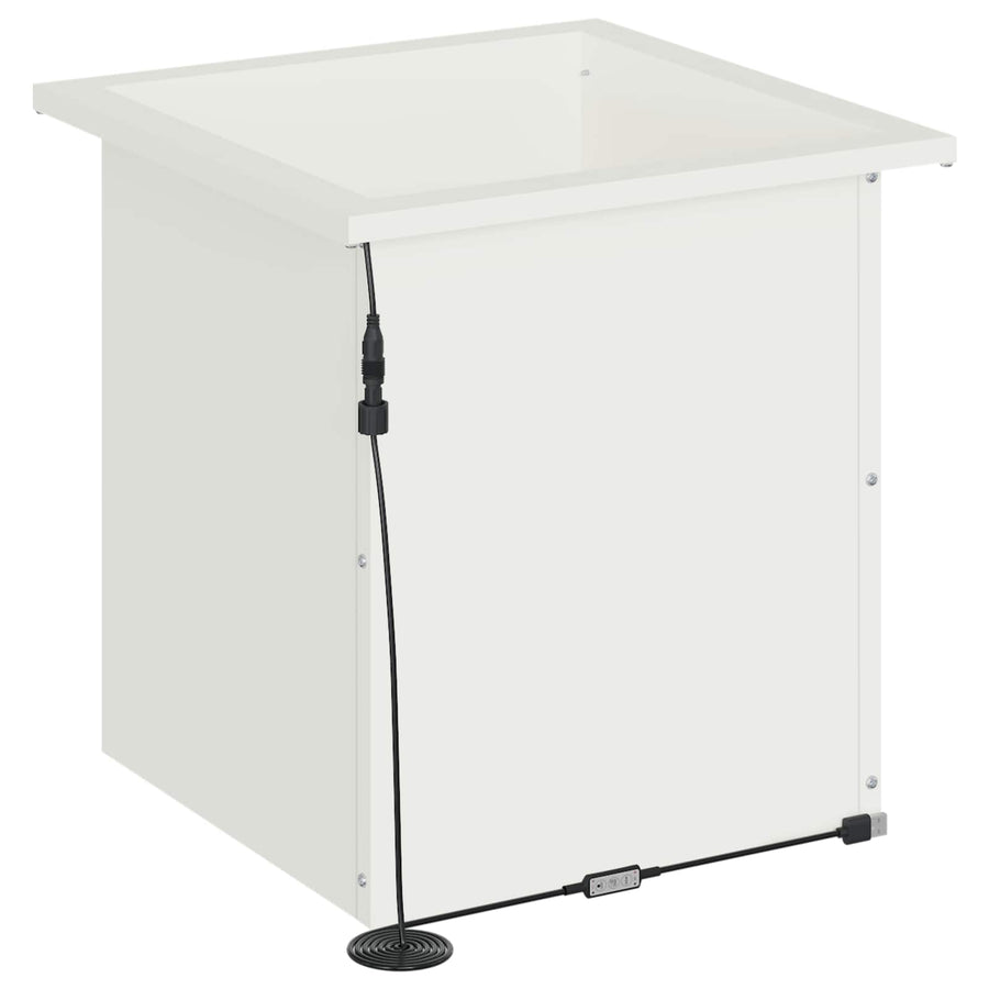 Plantenbak met led Wit 40 x 40 x 40 cm Staal
