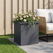 Plantenbak met led 40x40x40 cm staal antraciet