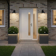 Plantenbak set 2 stuks antraciet 40x40x40 cm staal met led