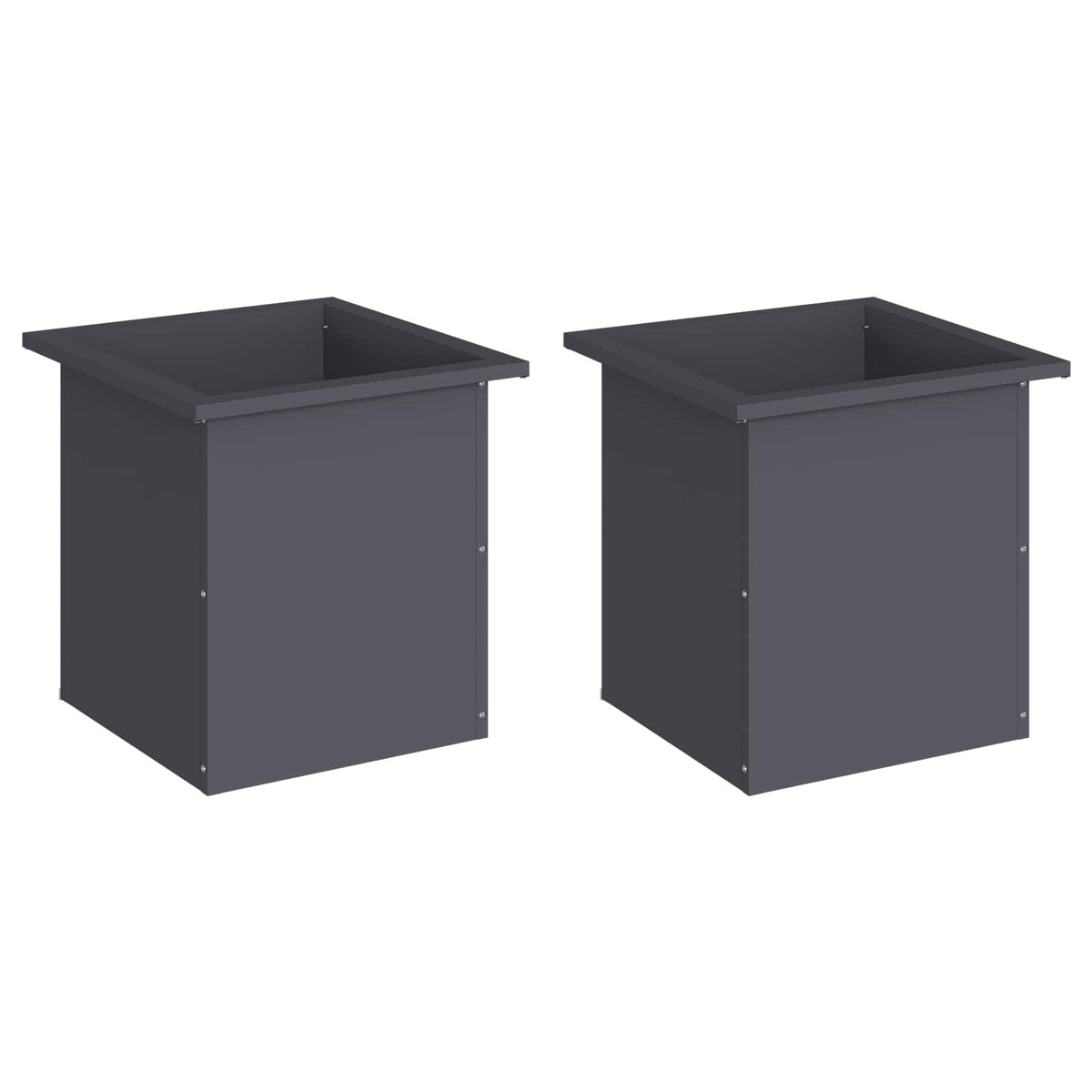 Plantenbak met led 2 st Antraciet 40 x 40 x 40 cm Staal