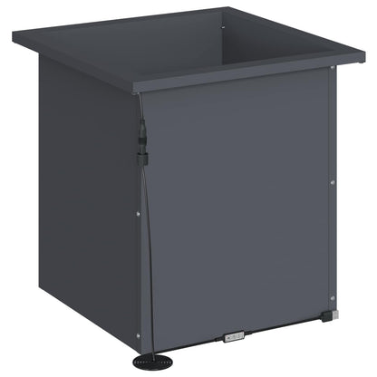 Plantenbak met led 2 st Antraciet 40 x 40 x 40 cm Staal