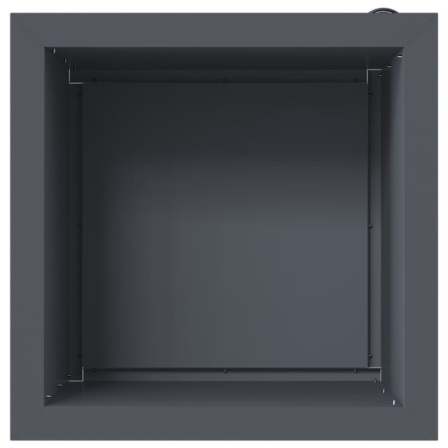 Plantenbak met led 2 st Antraciet 40 x 40 x 40 cm Staal