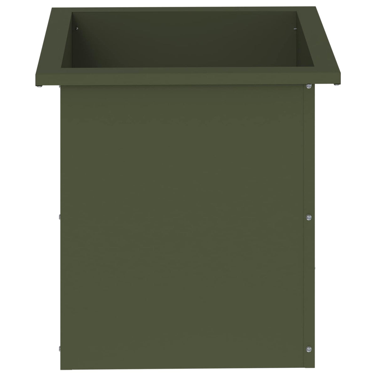 Plantenbak met led 2 st Olijfgroen 40 x 40 x 40 cm Staal