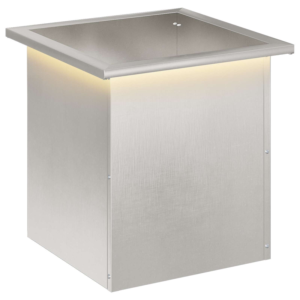 Plantenbak met led zilver 40 x 40 x 40 cm Roestvrij staal