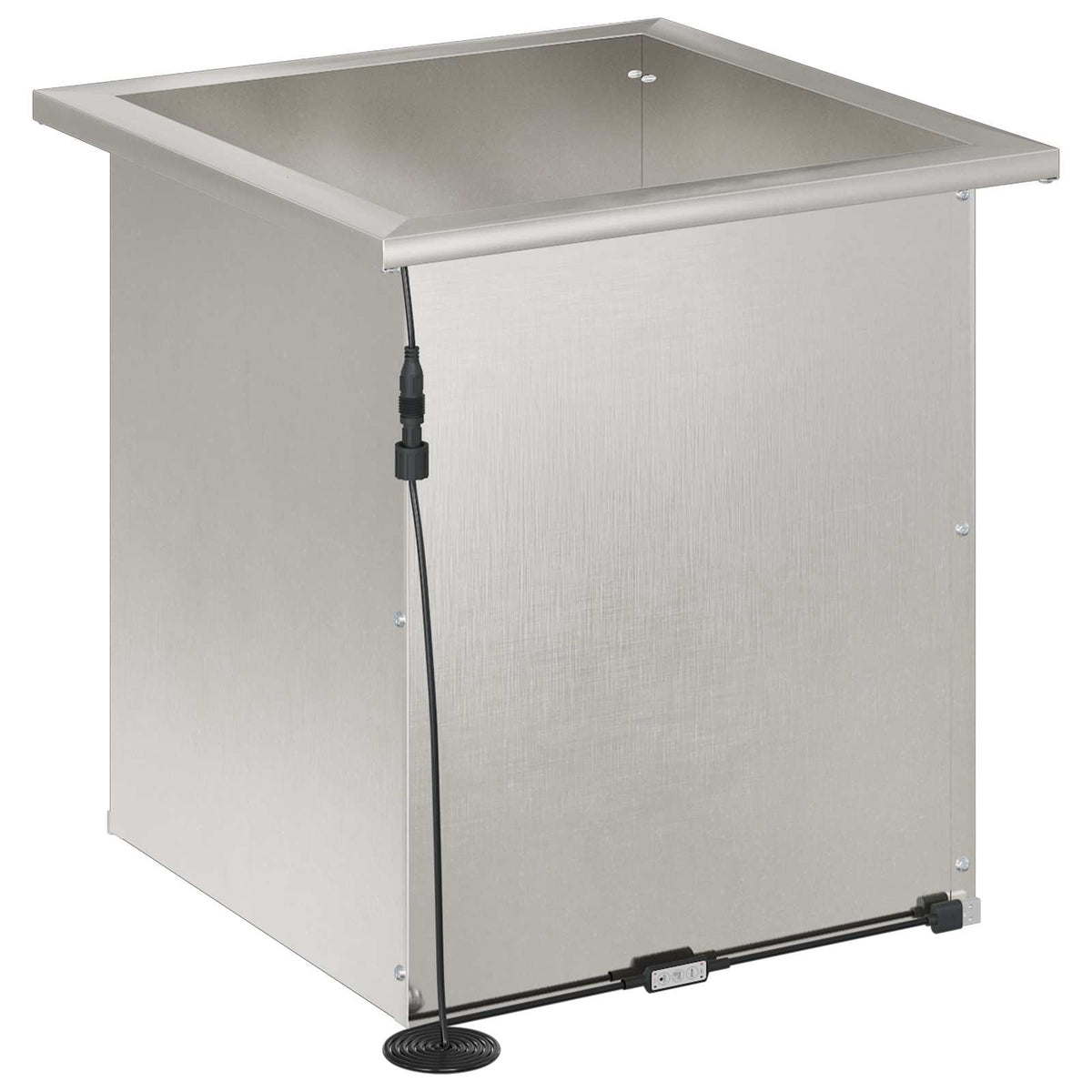 Plantenbak met led zilver 40 x 40 x 40 cm Roestvrij staal