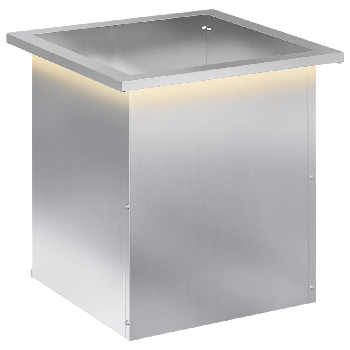 Plantenbak met led zilver 40 x 40 x 40 cm Gegalvaniseerd staal