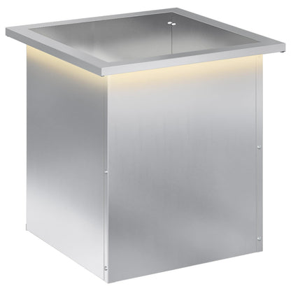 Plantenbak met led zilver 40 x 40 x 40 cm Gegalvaniseerd staal
