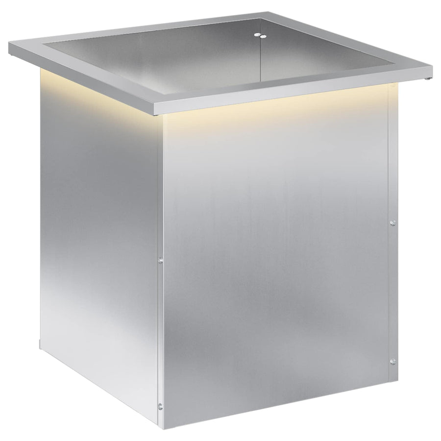 Plantenbak met led zilver 40 x 40 x 40 cm Gegalvaniseerd staal