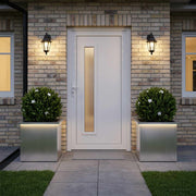Plantenbak zilver 2 st 40x40x40 cm LED