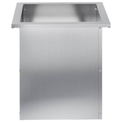 Plantenbak met led 2 st zilver 40 x 40 x 40 cm