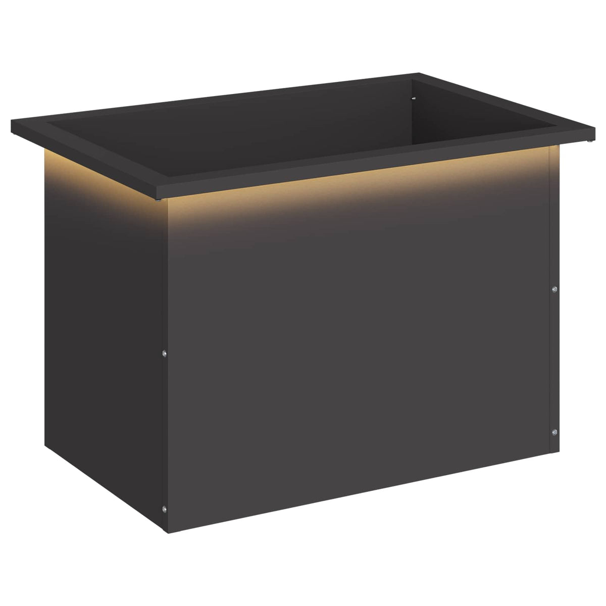 Plantenbak met led Zwart 40 x 60 x 40 cm Staal
