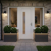 Plantenbak set 2 stuks staal zwart 40x60x40 cm