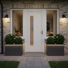 Plantenbak met led 2 st Zwart 40 x 60 x 40 cm Staal