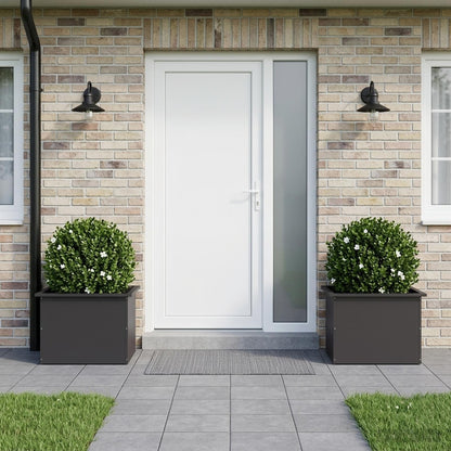 Plantenbak met led 2 st Zwart 40 x 60 x 40 cm Staal