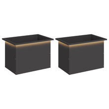 Plantenbak met led 2 st Zwart 40 x 60 x 40 cm Staal