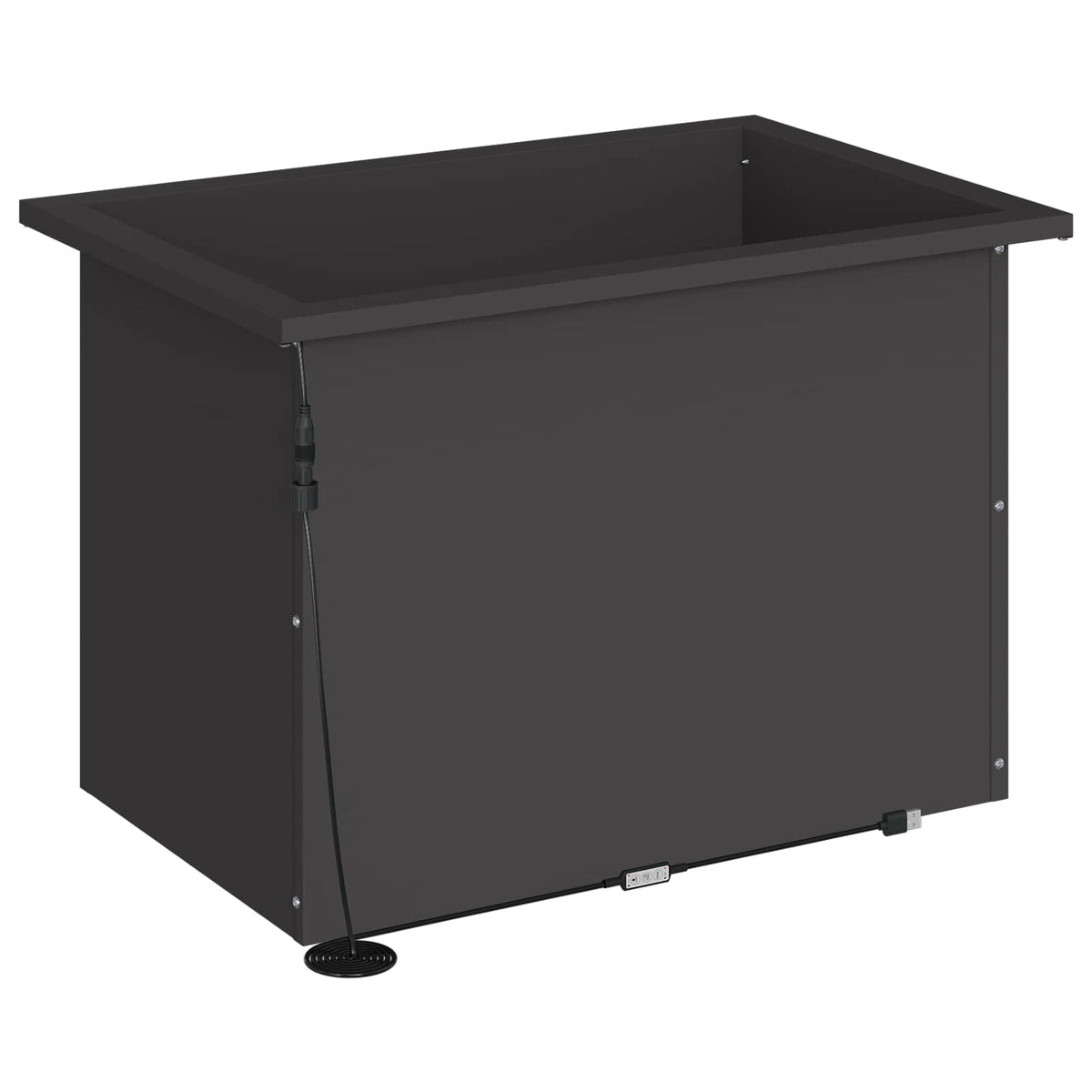 Plantenbak met led 2 st Zwart 40 x 60 x 40 cm Staal