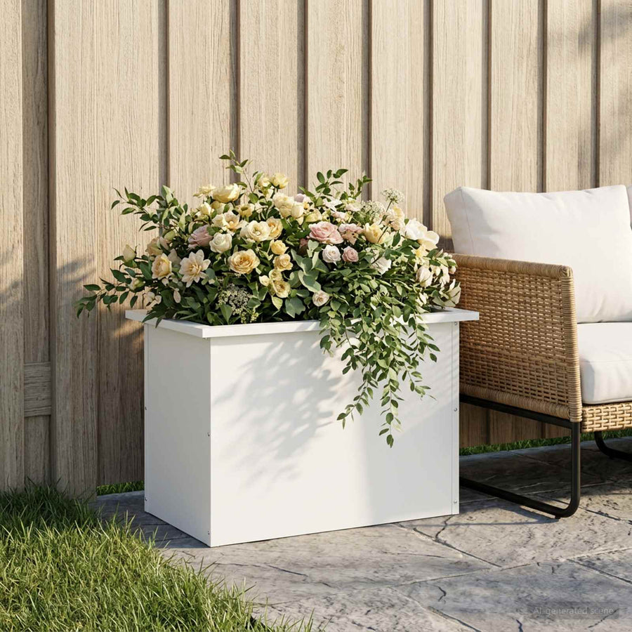 Plantenbak met led Wit 40 x 60 x 40 cm Staal
