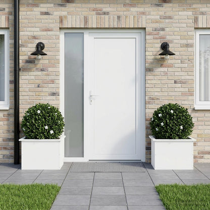 Plantenbak met led 2 st Wit 40 x 60 x 40 cm Staal