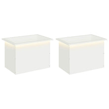 Plantenbak met led 2 st Wit 40 x 60 x 40 cm Staal