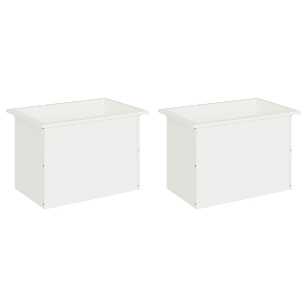 Plantenbak met led 2 st Wit 40 x 60 x 40 cm Staal