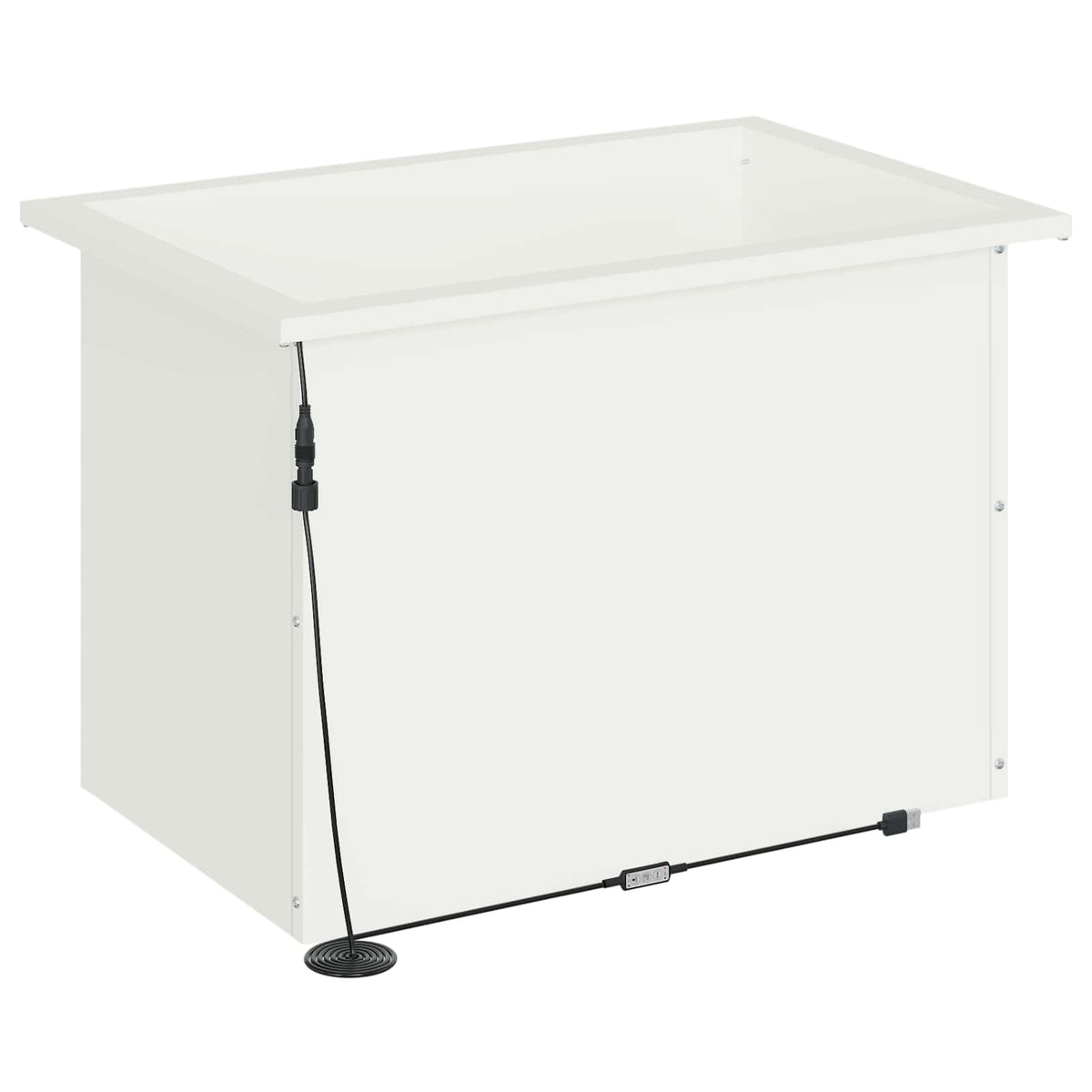 Plantenbak met led 2 st Wit 40 x 60 x 40 cm Staal