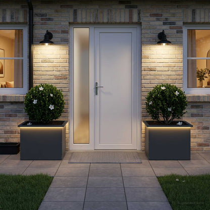 Plantenbak met led 2 st Antraciet 40 x 60 x 40 cm Staal