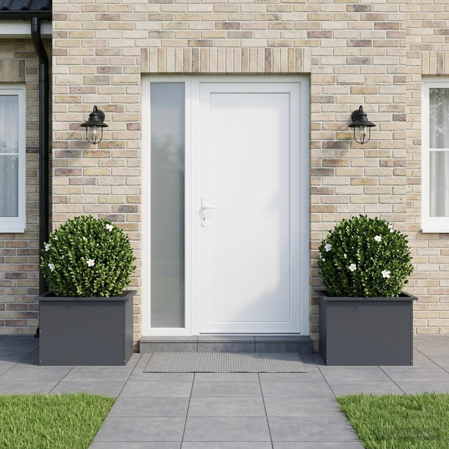 Plantenbak met led 2 st Antraciet 40 x 60 x 40 cm Staal