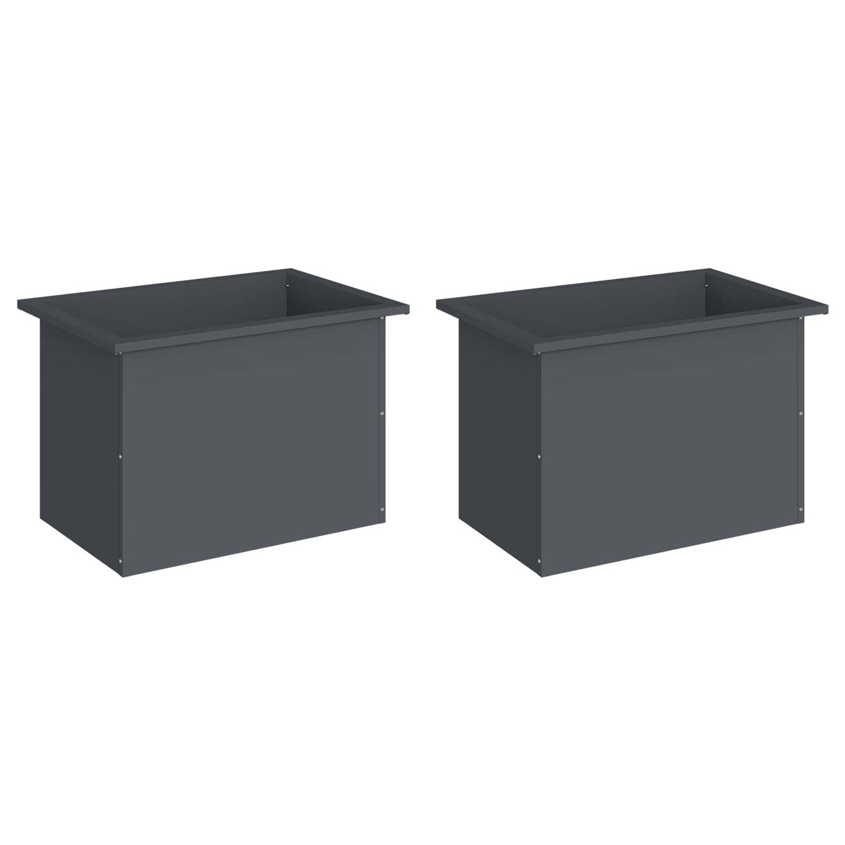 Plantenbak met led 2 st Antraciet 40 x 60 x 40 cm Staal