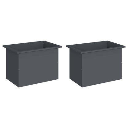 Plantenbak met led 2 st Antraciet 40 x 60 x 40 cm Staal