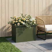 Plantenbak staal olijfgroen 40x60x40 cm LED