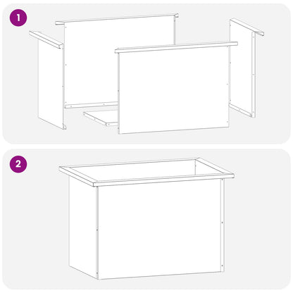 Plantenbak met led 2 st Olijfgroen 40 x 60 x 40 cm Staal
