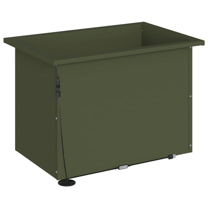 Plantenbak met led 2 st Olijfgroen 40 x 60 x 40 cm Staal