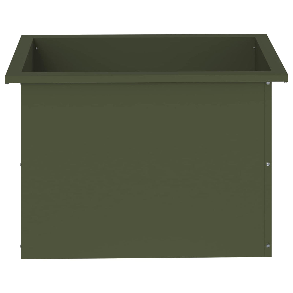 Plantenbak met led 2 st Olijfgroen 40 x 60 x 40 cm Staal