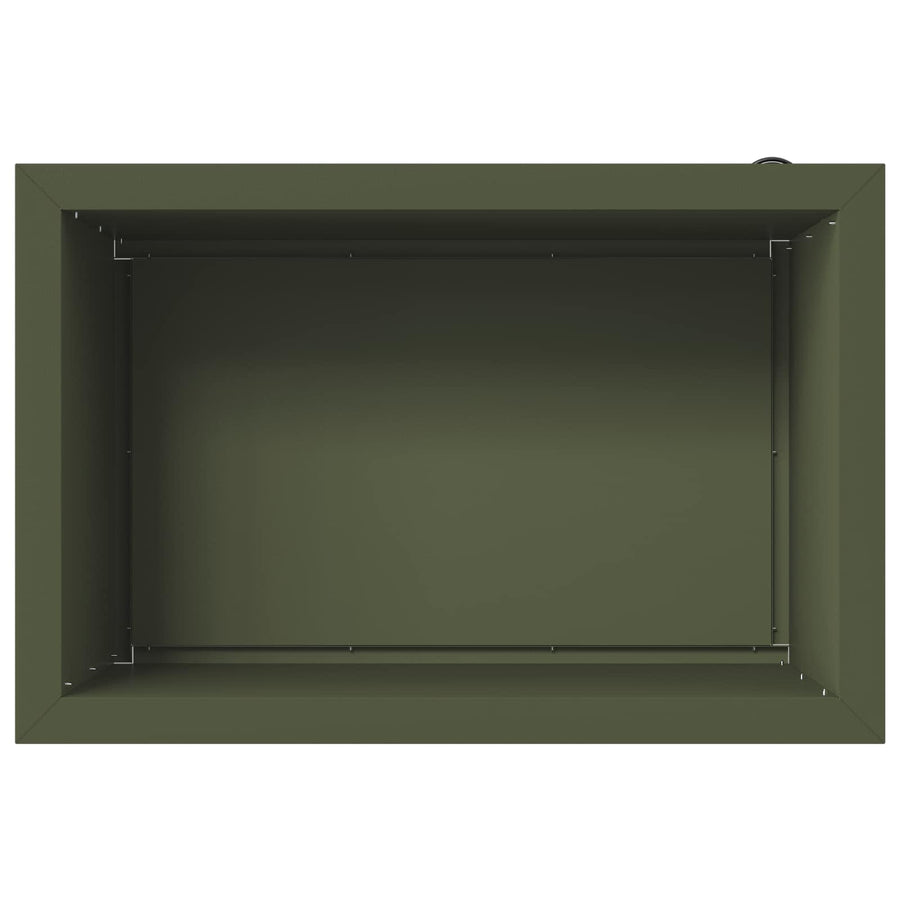Plantenbak met led 2 st Olijfgroen 40 x 60 x 40 cm Staal