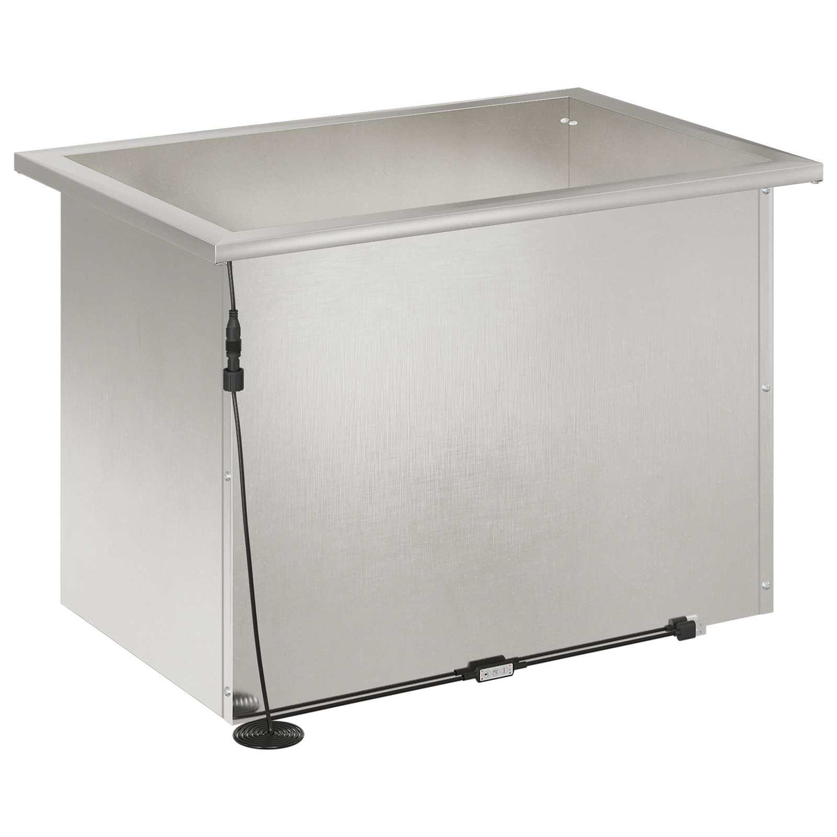 Plantenbak met led 2 st zilver 40 x 60 x 40 cm Roestvrij staal