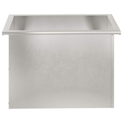 Plantenbak met led 2 st zilver 40 x 60 x 40 cm Roestvrij staal