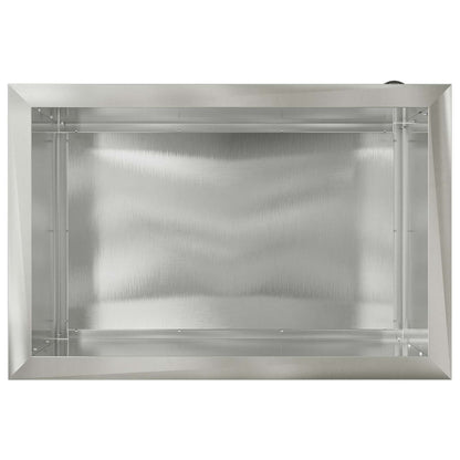Plantenbak met led 2 st zilver 40 x 60 x 40 cm Roestvrij staal