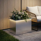 Plantenbak 40x60x40 cm gegalvaniseerd staal zilver met led